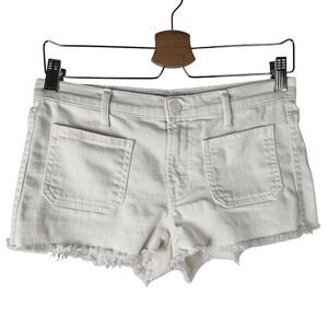 Mother The Patchie White Cut Off Low Rise Denim Shorts Sz 25